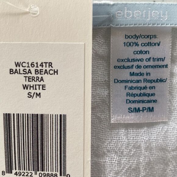 Eberjey Balsa Beach Terra Swim Cover Up Dress Fringe Embroidered Crochet Boho - Picture 10 of 14